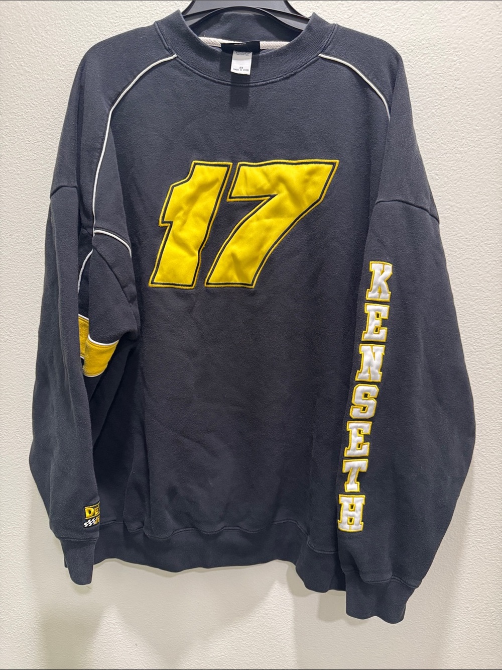 NASCAR Black crewneck with Yellow Accents